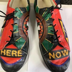 Vintage retro genuine leather roulette casino gamble shoes sz 11 mens